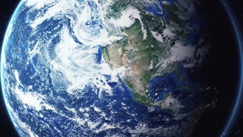 Earth zoom in from space and focus on Sierra Vista, Arizona, USA. 3D Animation. Background for travel intro. 