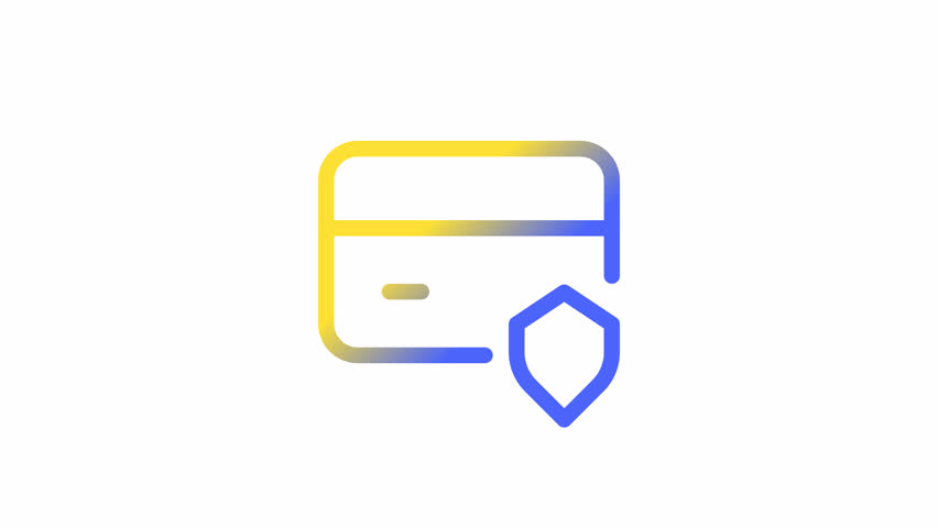 Animated security gradient ui icon. Account safety. Banking. Seamless loop HD video with alpha channel on transparent background. Line color user interface symbol motion graphic animation | Shutterstock HD Video #1101882179