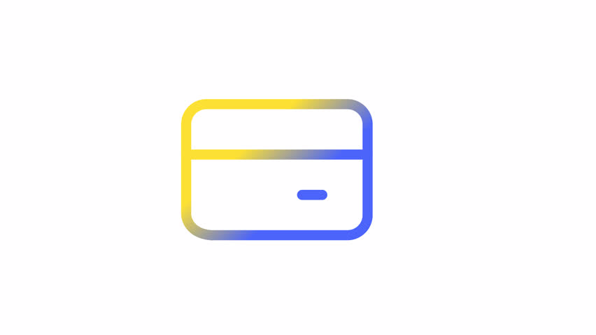 Animated decline gradient ui icon. Deactivate credit card. Seamless loop HD video with alpha channel on transparent background. Line color user interface symbol motion graphic animation | Shutterstock HD Video #1101882181