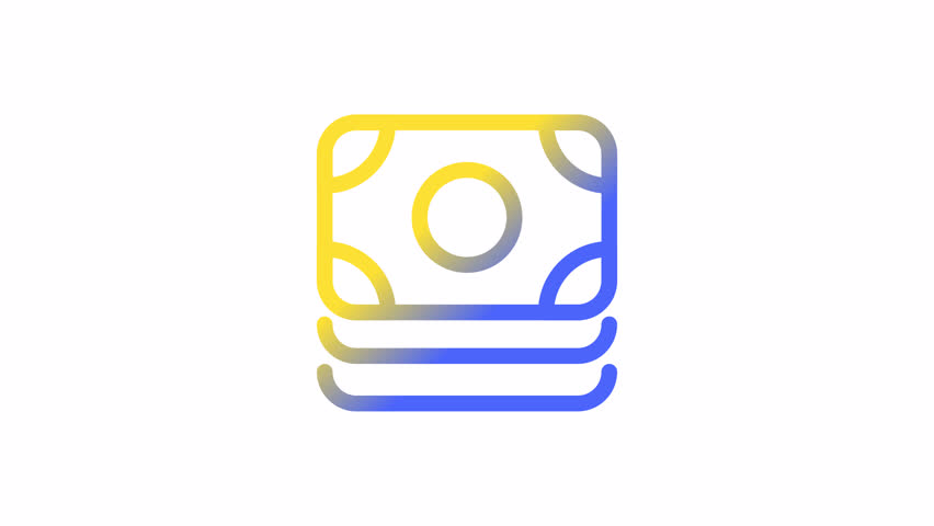 Animated capital gradient ui icon. Pile of money. Finance. Seamless loop HD video with alpha channel on transparent background. Line color user interface symbol motion graphic animation | Shutterstock HD Video #1101882187