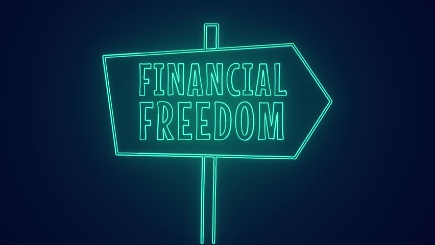 Financial freedom being successful in life neon animation | Shutterstock HD Video #1101882211