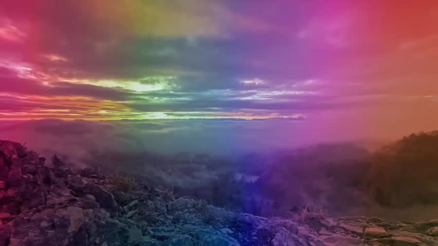 Sunrise fog Alps dusk nature 
