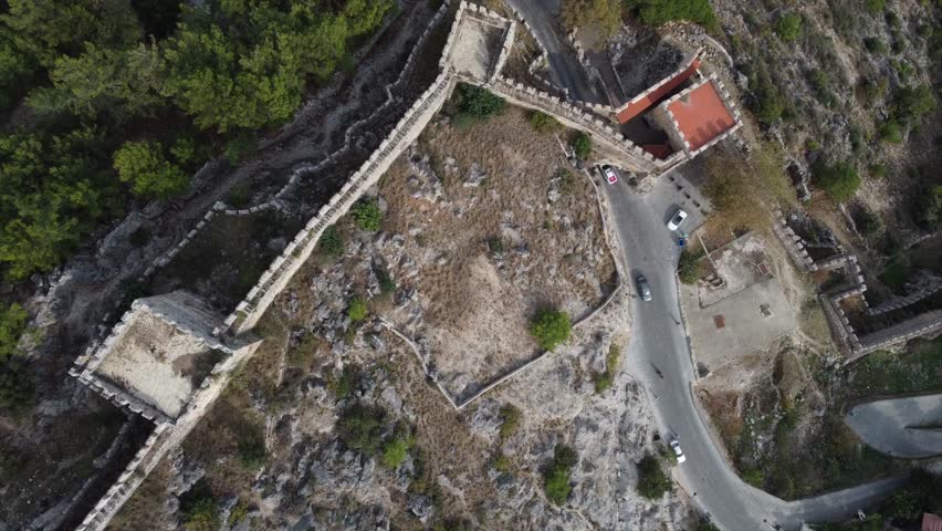 Aerial view on Alanya fortress and marina  | Shutterstock HD Video #1101884453