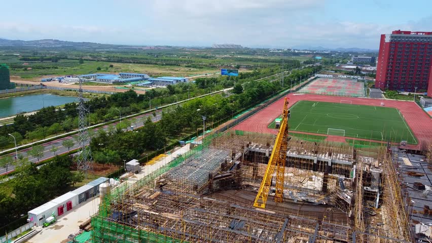 Construction new gymnasium at Beijing Jiaotong University, Nanhai New District