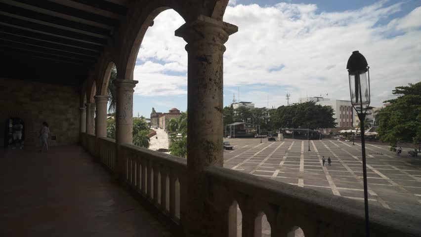 Plaza de la Spain from Alcazar de Colon, Santo Domingo, Dominican Republic, West Indies, Caribbean, Central America