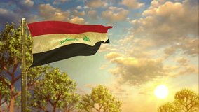 waving flag of Iraq at sunrise for day of the flag - Powered by Shutterstock - Get 15% off with code: PIKWIZARD15