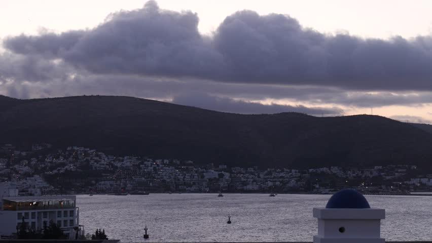 Establishing shot of the city of Bodrum in Turkey early in the morning | Shutterstock HD Video #1101889329
