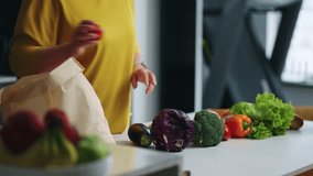 Aged Woman Putting Fresh Organic Vegetables On Kitchen Table, Details Shot, Buying Food In Market - Powered by Shutterstock - Get 15% off with code: PIKWIZARD15
