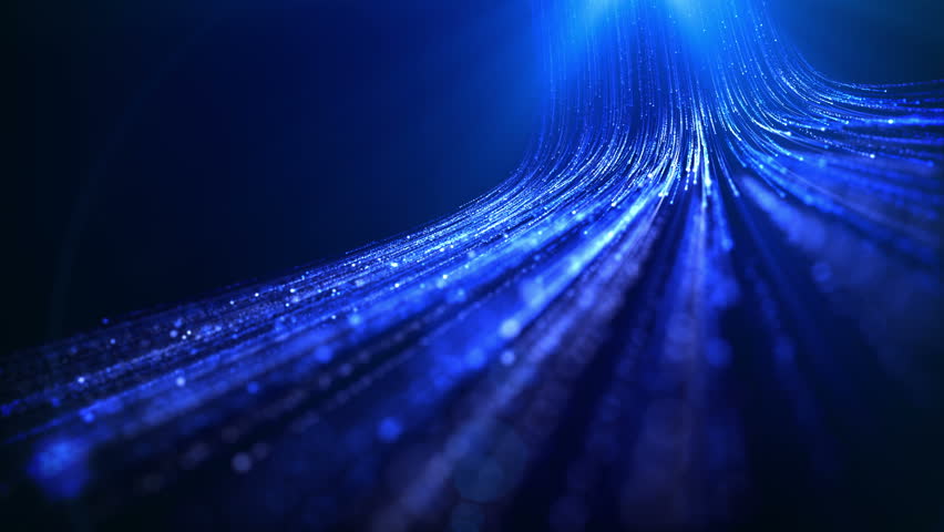 Digital data transfer background with blue light data particle flowing looped Royalty-Free Stock Footage #1101900077