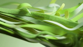 3d render animation motion design backdrop cut torn cloth fabric green yellow layers floating business presentation background. Futuristic textile graphic ribbons moving silk wave lines form waving - Powered by Shutterstock - Get 15% off with code: PIKWIZARD15