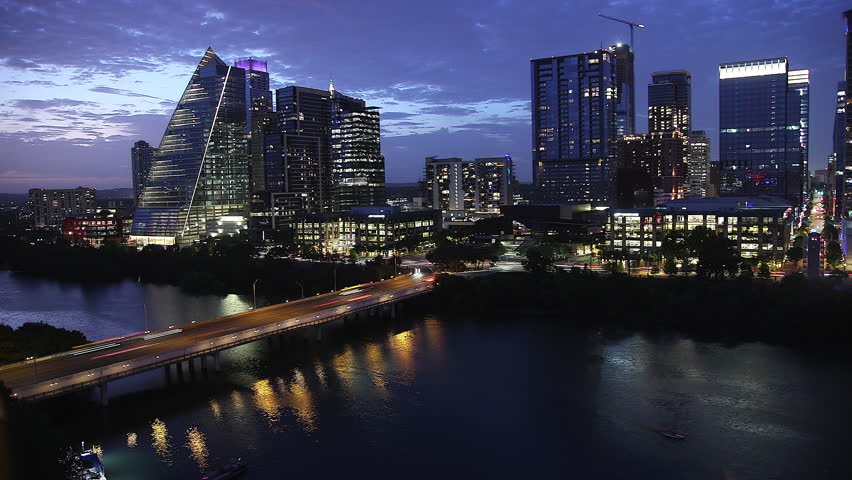 San Antonio Texas downtown night timelapse