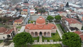 Iznik Nilüfer Hatun Imaret Turkish Islamic Art Museum aerial video