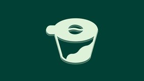 White Pour over coffee maker icon isolated on green background. Alternative methods of brewing coffee. Coffee culture. 4K Video motion graphic animation.