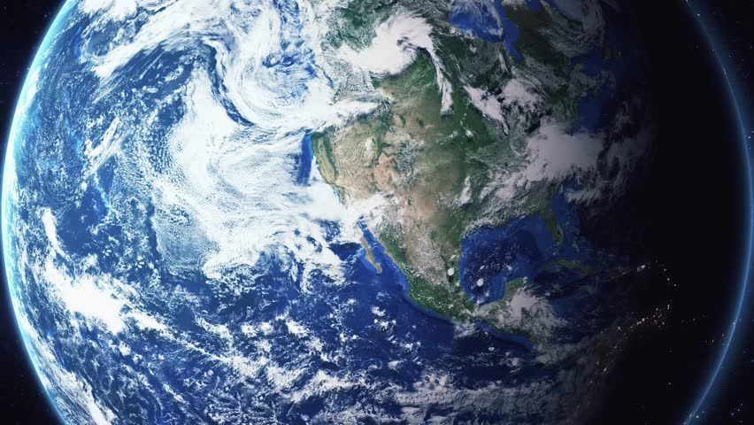 Earth zoom in from space and focus on Douglas, Arizona, USA. 3D Animation. Background for travel intro.