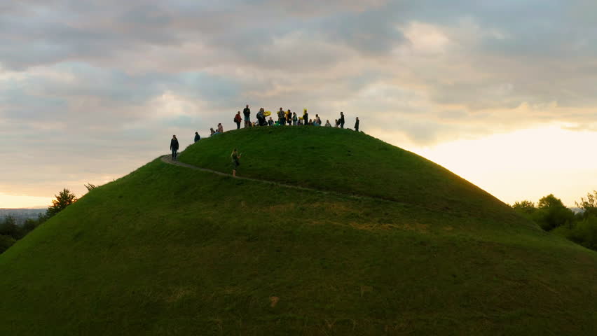 Welcome to summer entertainment - sunrise over Krakus Mound in Krakow, Poland