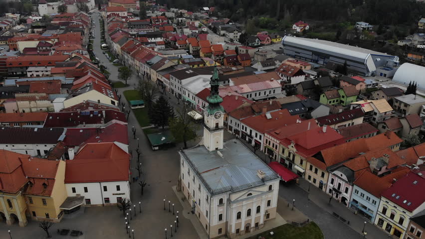Old european city aerial view. High quality 4k footage
