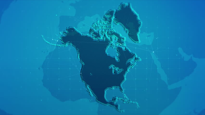 North America Map Digital Business Background