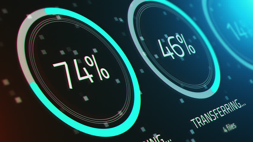 Modern monitor indicating transferring of files.
Modern digital board showing information about data transferring with glowing percent and numbers in real time Royalty-Free Stock Footage #1101929497