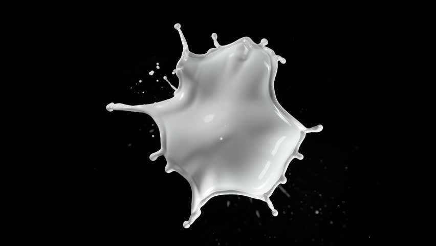Super Slow Motion Shot of Milk Splash Flying Towards Camera Isolated on Black at 1000fps. | Shutterstock HD Video #1101942793