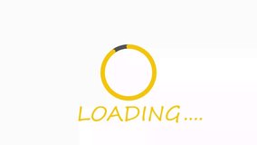 Loading  yellow color ring  animation  white  background. 4k  video