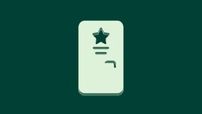 White Backstage icon isolated on green background. Door with a star sign. Dressing up for celebrities. 4K Video motion graphic animation.