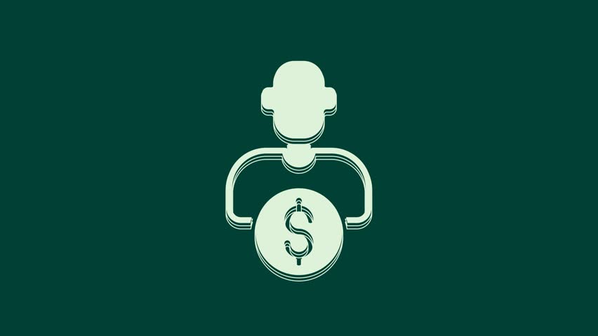 White Business investor or capital providers icon isolated on green background. 4K Video motion graphic animation. Royalty-Free Stock Footage #1101957099