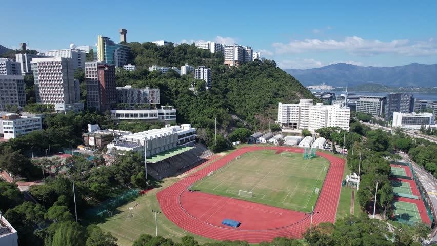 The Chinese University of Hong Kong, CUHK, is a public and research-oriented comprehensive university in Hong Kong, Located in Sha Tin Ma Liu Shui Pak Shek Kok Hong Kong Science Park,Top down drone
