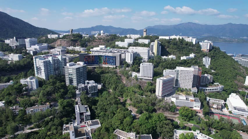 The Chinese University of Hong Kong, CUHK, is a public and research-oriented comprehensive university in Hong Kong, Located in Sha Tin Ma Liu Shui Pak Shek Kok Hong Kong Science Park,Top down drone
