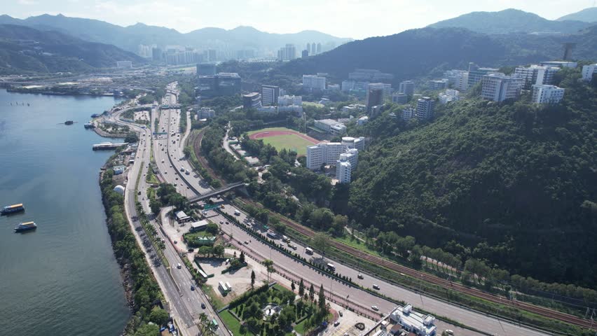 The Chinese University of Hong Kong, CUHK, is a public and research-oriented comprehensive university in Hong Kong, Located in Sha Tin Ma Liu Shui Pak Shek Kok Hong Kong Science Park,Top down drone