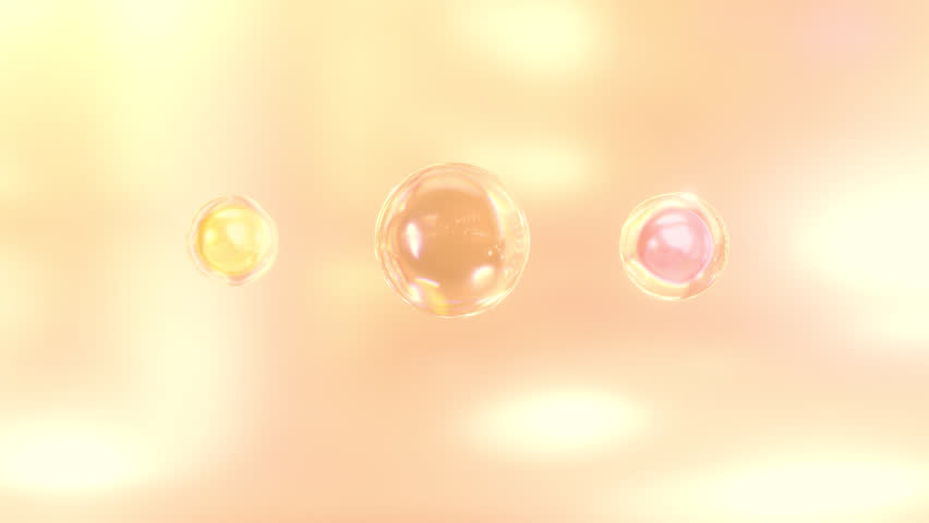 3-D animation The components of Macro Shots come together to form a serum. basics of cosmetics serum design. Gorgeous macro shot of multiple gold water bubbles. | Shutterstock HD Video #1101970627