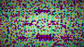 Transforming abstract dynamic cyberpunk bad tv effect, noisy psychedelic iridescent background.