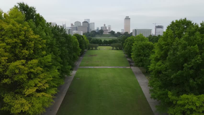 Aerial view of the Bicentennial Capitol Mall State Park in Nashville, TN.