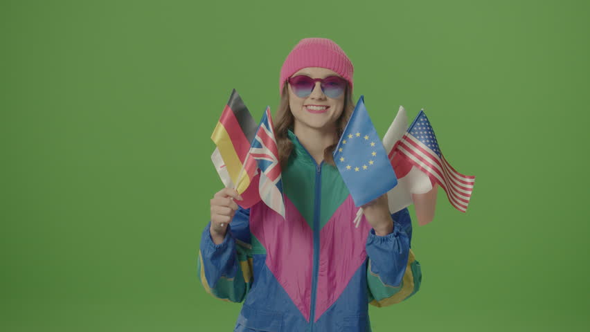 Green Screen. Happy Girl of 