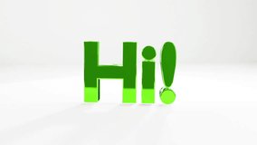 Hi 3d text loopable animation background