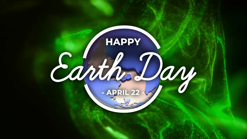 Happy Earth day concept video footage 4k. Happy Earth day text animation with globe. Save the Earth concept. Happy Earth Day, 22 April. Suitable for greeting card and Celebrations Royalty-Free Stock Footage #1102009141