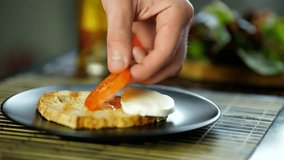 Homemade Toast Bread Breakfast.  Appetizer Canape  European Breakfast. Grilled Toast Bread Canape. Sandwich With Cheese. Mozzarella And Tomato On Toast Bread. Rustic Sandwich Mediterranean Breakfast - Powered by Shutterstock - Get 15% off with code: PIKWIZARD15
