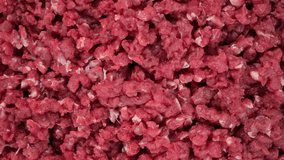 Raw minced meat beef top view, rotation. Cooking minced meat