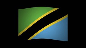 Tanzania Waving Flag Looping Transparent Animation