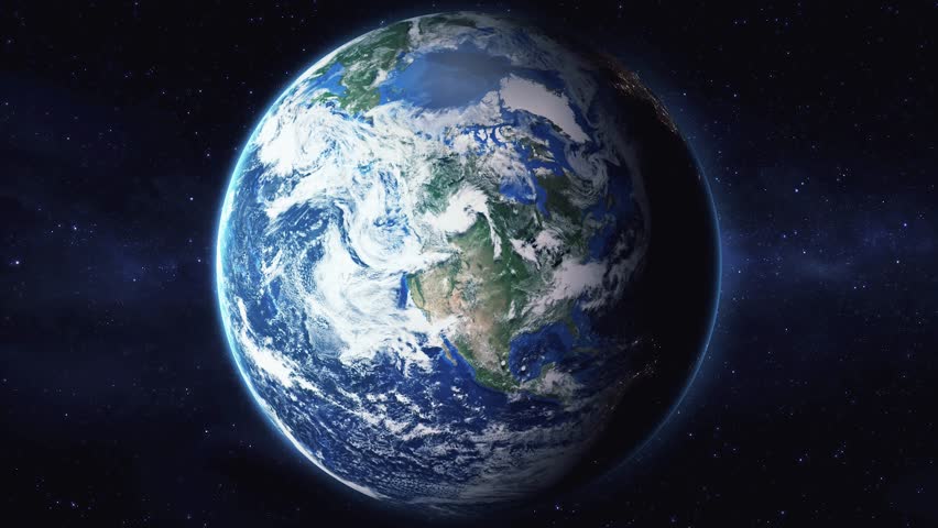 Earth zoom in from space and focus on Green River, Wyoming, USA. 3D Animation. Background for travel intro.