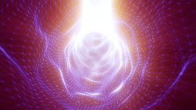 Abstract purple energy tunnel futuristic made of hi-tech mesh and glowing particles background, video 4k, 60 fps - Powered by Shutterstock - Get 15% off with code: PIKWIZARD15