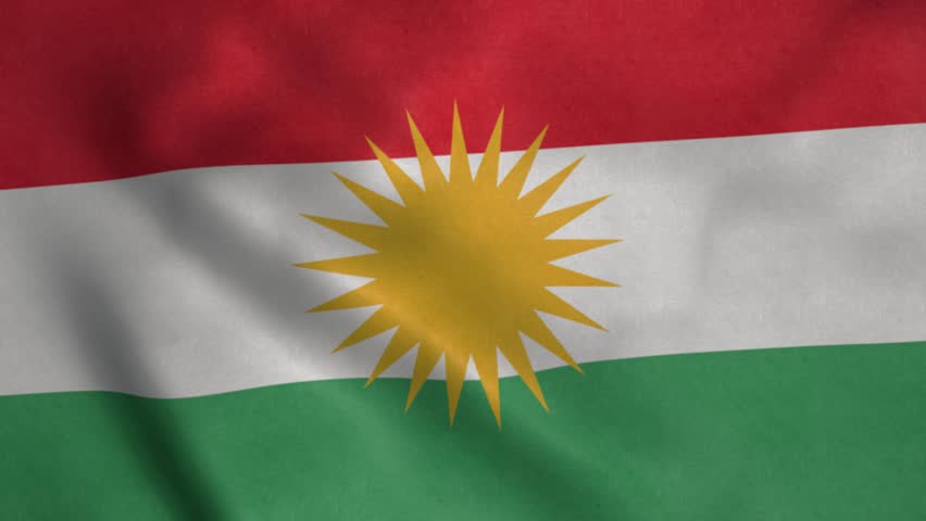Flag of Kurdistan, waving in wind. Realistic flag background | Shutterstock HD Video #1102039123
