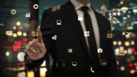 
Businessman Using Augmented Reality to Check Economic Data. Young Male in Suit Using Virtual Reality or Working In AR at Workplace. Finance Holographic Animations - Powered by Shutterstock - Get 15% off with code: PIKWIZARD15