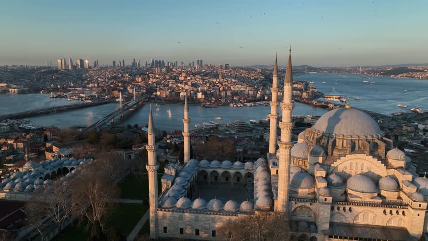 Ramadan Month Suleymaniye Mosque Drone Video, Suleymaniye Fatih, Istanbul Turkey | Shutterstock HD Video #1102045899
