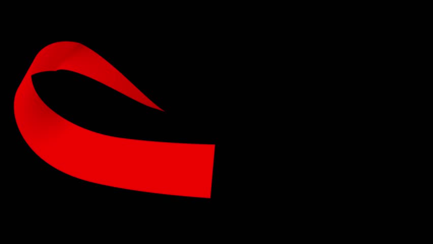 Red ribbon animation on black screen