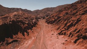 Rainbow Valley 4K footage red rocks in San Pedro de Atacama Desert Chile