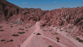 Rainbow Valley 4K footage red rocks in San Pedro de Atacama Desert Chile