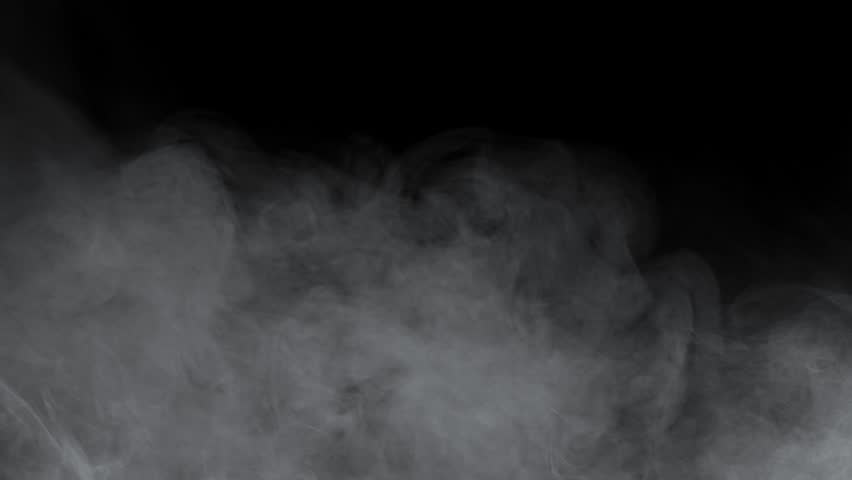 Soft Fog in Slow Motion on Dark Backdrop. Realistic Atmospheric Gray Smoke on Black Background. White Fume Slowly Floating Rises Up. Abstract Haze Cloud. Animation Mist Effect. Smoke  Royalty-Free Stock Footage #1102059153