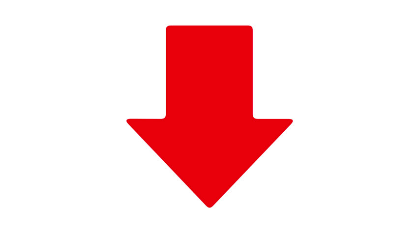 Red arrow pointing down, isolated on transparent background with alpha channel.  Animation of seamless loop. Royalty-Free Stock Footage #1102068565