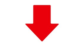 Red arrow pointing down, isolated on transparent background with alpha channel.  Animation of seamless loop. - Powered by Shutterstock - Get 15% off with code: PIKWIZARD15