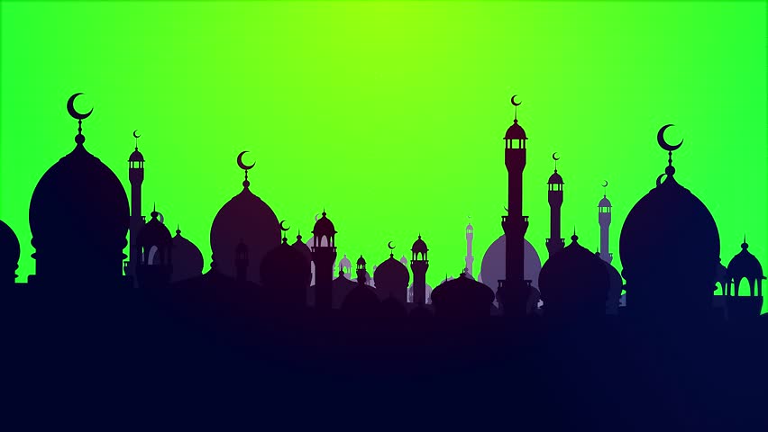 Eid Mubarak, Eid Al Adha, and Eid Al Fitr Happy holiday video animation Arabic text translation: Happy Islamic Eid Celebration over the cloud on green screen Royalty-Free Stock Footage #1102069237